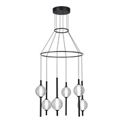 ST LUCE SL6120.403.06 Светильник подвесной Черный/Прозрачное кракелированное стекло LED 6*8,5W 3000K SL6120.403.06
