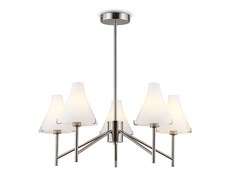 Ambrella Светильник подвесной LH57123/5 SN/FR никель/белый матовый E14/5 max 40W D650*590 LH57123 Ambrella Светильник подвесной LH57123/5 SN/FR никель/белый матовый E14/5 max 40W D650*590 LH57123