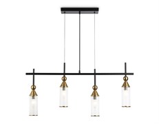 Ambrella Светильник подвесной LH55254/4 BK/BS/CL черный/латунь/прозрачный E14*4 max 40W 845*65*1150 LH55254 Ambrella Светильник подвесной LH55254/4 BK/BS/CL черный/латунь/прозрачный E14*4 max 40W 845*65*1150 LH55254
