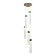 ST LUCE SL6236.303.05 Светильник подвесной Латунь/Прозрачный LED 5*12W 4000K SL6236.303.05 ST LUCE SL6236.303.05 Светильник подвесной Латунь/Прозрачный LED 5*12W 4000K SL6236.303.05