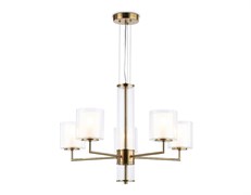 Ambrella Светильник подвесной LH56011/5 BS/FR латунь/белый матовый E14*5 max 40W D640*1260 LH56011 Ambrella Светильник подвесной LH56011/5 BS/FR латунь/белый матовый E14*5 max 40W D640*1260 LH56011