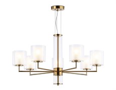 Ambrella Светильник подвесной LH56013/7 BS/FR латунь/белый матовый E14*7 max 40W D790*1260 LH56013 Ambrella Светильник подвесной LH56013/7 BS/FR латунь/белый матовый E14*7 max 40W D790*1260 LH56013