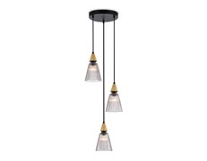 Ambrella Светильник подвесной LH58112/3 BK/LW/SM черный/светлое дерево/дымчатый E14*3 max 40W D270*1200 LH58112