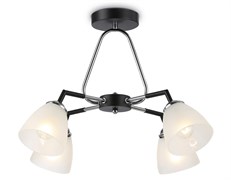 Ambrella Светильник подвесной TR303293/4 BK/CH/FR черный/хром/белый матовый E27*4 max 60W D590*380 TR303293 Ambrella Светильник подвесной TR303293/4 BK/CH/FR черный/хром/белый матовый E27*4 max 60W D590*380 TR303293