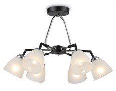 Ambrella Светильник подвесной TR303294/6 BK/CH/FR черный/хром/белый матовый E27*6 max 60W D590*380 TR303294 Ambrella Светильник подвесной TR303294/6 BK/CH/FR черный/хром/белый матовый E27*6 max 60W D590*380 TR303294