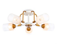 Ambrella Светильник подвесной TR303323/5 WH/GD/CL/FR белый/золото/прозрачный/белый матовый E27*5 max 60W D620*200 TR303323 Ambrella Светильник подвесной TR303323/5 WH/GD/CL/FR белый/золото/прозрачный/белый матовый E27*5 max 60W D620*200 TR303323