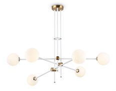 Ambrella Подвесной светильник TR2521/6 WH/BS белый/латунь G9/6 max 10W D970*750 TR2521 Ambrella Подвесной светильник TR2521/6 WH/BS белый/латунь G9/6 max 10W D970*750 TR2521