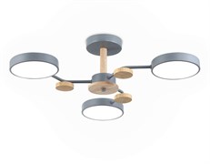 Ambrella Светильник светодиодный подвесной FL4856/3 GR/WD серый/дерево 54W 3000-6000K D660*170 (без ПДУ) FL4856