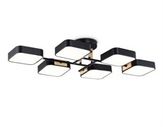 Ambrella Светильник светодиодный подвесной FL4887/6 BK/WD черный/дерево 108W 3000-6000K 850*430*140 (без ПДУ) FL4887