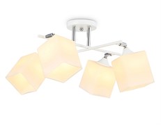 Ambrella Светильник подвесной TR303083/4 WH/CH/FR белый/хром/белый матовый E27/4 max 40W 620*620*260 TR303083 Ambrella Светильник подвесной TR303083/4 WH/CH/FR белый/хром/белый матовый E27/4 max 40W 620*620*260 TR303083