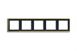 Рамка пятерная, для горизонтального/вертикального монтажа Jung LS Gold Золото go2985