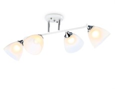 Ambrella Светильник подвесной TR303003/4 WH/CH/FR белый/хром/белый матовый E27/4 max 40W 780*350*240 TR303003 Ambrella Светильник подвесной TR303003/4 WH/CH/FR белый/хром/белый матовый E27/4 max 40W 780*350*240 TR303003