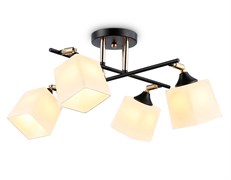 Ambrella Светильник подвесной TR303084/4 BK/FGD/FR черный/золото/белый матовый E27/4 max 40W 580*580*250 TR303084 Ambrella Светильник подвесной TR303084/4 BK/FGD/FR черный/золото/белый матовый E27/4 max 40W 580*580*250 TR303084