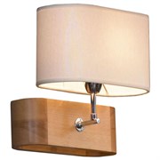 Lussole S.R.L Металл/дерево Хром / дерево Ткань Светильник настенный E27 10W GRLSF-2111-01