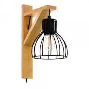 Eglo 43351 Светильник настенный RAMPSIDE 1, 1X40W(E27), дерево, сталь, черный 43351