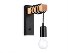 Ambrella Настенный светильник с выключателем в стиле лофт TR8181 BK/LW черный/светлое дерево E27 max 40W 395*60*210 TR8181 Ambrella Настенный светильник с выключателем в стиле лофт TR8181 BK/LW черный/светлое дерево E27 max 40W 395*60*210 TR8181