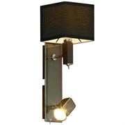 Lussole S.R.L Металл Хром / венге Ткань Светильник настенный E14 + GU10 LSF-2571-02 Lussole S.R.L Металл Хром / венге Ткань Светильник настенный E14 + GU10 LSF-2571-02