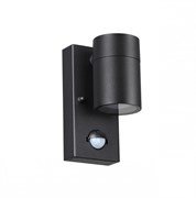 Odeon Light 4389/1W HIGHTECH ODL23 561 черный/металл/пвх стойкий к УФ излучению Настенный светильник с датчиком движения IP44 LED GU10 7W MOTTO 4389/1W Odeon Light 4389/1W HIGHTECH ODL23 561 черный/металл/пвх стойкий к УФ излучению Настенный светильник с датчиком движения IP44 LED GU10 7W MOTTO 4389/1W