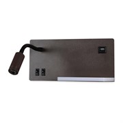 Ambrella Настенный светодиодный светильник с полкой, выключателем и USB портом FW293 CF/BK кофе/черный LED 4200K 5W+3W 260*150*110 FW293 Ambrella Настенный светодиодный светильник с полкой, выключателем и USB портом FW293 CF/BK кофе/черный LED 4200K 5W+3W 260*150*110 FW293