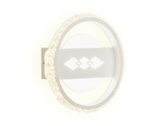 Ambrella Настенный светодиодный светильник с хрусталем FA221 WH белый LED 6400K+3000K 24W D200*40 FA221 Ambrella Настенный светодиодный светильник с хрусталем FA221 WH белый LED 6400K+3000K 24W D200*40 FA221