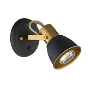 Arte Lamp A1677AP-1GO JOVI Светильник настенный, металл черный/золотистый, выкл на корпусе A1677AP-1GO Arte Lamp A1677AP-1GO JOVI Светильник настенный, металл черный/золотистый, выкл на корпусе A1677AP-1GO