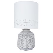 Arte Lamp A4007LT-1GY BUNDA Настольная лампа серая керамика, белый текстиль A4007LT-1GY