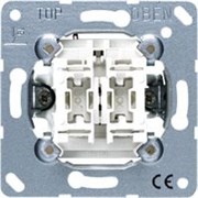 Механизм выключателя двухклавишного, 10 А / 250 В Jung A500 Белый 505u