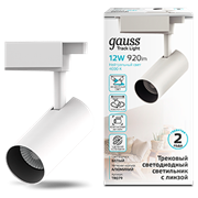 Gauss Светильник трековый цилиндр 12W 1100lm 4000K 180-220V IP20 55*185мм белый линза 36? LED TR079 Gauss Светильник трековый цилиндр 12W 1100lm 4000K 180-220V IP20 55*185мм белый линза 36? LED TR079
