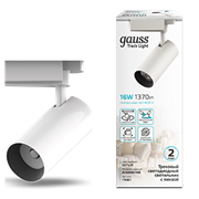 Gauss Светильник трековый цилиндр 16W 1680lm 4000K 180-220V IP20 65*206мм белый линза 36? LED TR081 Gauss Светильник трековый цилиндр 16W 1680lm 4000K 180-220V IP20 65*206мм белый линза 36? LED TR081