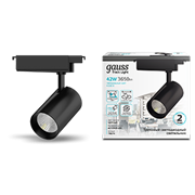 Gauss Светильник трековый цилиндр 42W 3650lm 4000K 180-240V IP20 90*240мм черный угол 24? LED TR074 Gauss Светильник трековый цилиндр 42W 3650lm 4000K 180-240V IP20 90*240мм черный угол 24? LED TR074