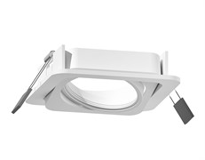 Ambrella Корпус светильника встраиваемый поворотный для насадок D70mm C7658 SWH белый песок 120*120*H25mm MR16 GU5.3 C7658