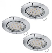 Eglo Комплект светодиод. встраив. светильников PENETO, 3x5W (GU10), ?87, сталь, хром 94407