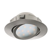 Eglo  Светильник LED встраиваемый PINEDA регулир. и диммир., 1х6W(LED), Ø84, пластик, никель матовый 95856 Eglo  Светильник LED встраиваемый PINEDA регулир. и диммир., 1х6W(LED), Ø84, пластик, никель матовый 95856