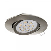 Eglo  Светодиодный встраиваемый светильник TEDO, 1x5W (GU10), Ø80, литой алюминий, никель матовый, теплый 31688 Eglo  Светодиодный встраиваемый светильник TEDO, 1x5W (GU10), Ø80, литой алюминий, никель матовый, теплый 31688