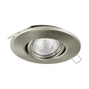 Eglo  Светильник LED встраиваемый PENETO 1 регулир., 1х3W(GU10), Ø108, сталь, никель матовый 95898 Eglo  Светильник LED встраиваемый PENETO 1 регулир., 1х3W(GU10), Ø108, сталь, никель матовый 95898