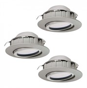 Eglo 95853 Комплект светодиод. встраив. светильников PINEDA регулир., 3х6W(LED), ?84, пластик, никель мат 95853 Eglo 95853 Комплект светодиод. встраив. светильников PINEDA регулир., 3х6W(LED), ?84, пластик, никель мат 95853