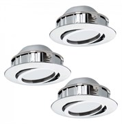 Eglo 95852 Комплект светодиод. встраив. светильников PINEDA регулир., 3х6W(LED), ?84, пластик, хром 95852 Eglo 95852 Комплект светодиод. встраив. светильников PINEDA регулир., 3х6W(LED), ?84, пластик, хром 95852