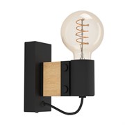 Eglo 43903 Бра BAILRIGG, 1X40W (E27), H135, сталь, дерево, черный, коричневый 43903