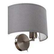 Arte Lamp A1021AP-1SS Mallorca Бра с выкл., серебро/серый текстиль A1021AP-1SS Arte Lamp A1021AP-1SS Mallorca Бра с выкл., серебро/серый текстиль A1021AP-1SS