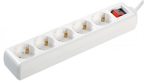 IEK Удлинитель У05К-выкл. 5 мест 2Р+PЕ/3метра 3х1мм2 16А/250В WYP10-16-05-03-ZK-N
