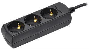 IEK GENERICA Удлинитель У03 3 места с/з 3м 3х1мм2 10А 250В чер. WYP10-10-03-03-Z-K02-G