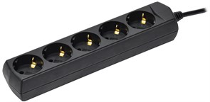 IEK GENERICA Удлинитель У05 5 мест с/з 5м 3х1мм2 10А 250В чер. WYP10-10-05-05-Z-K02-G