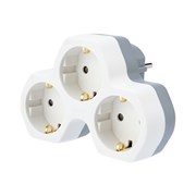 Тройник электрический 16 А с заземлением и защитными шторками, белый Rexant 11-1088