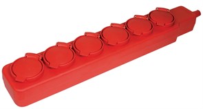 IEK Удлинитель У06В 6 места с защитными крышками IP44 2Р+PE/5метров 3х1мм2 16А/250В WYP10-16-06-05-44-N