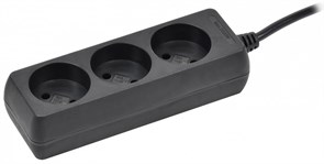 IEK Удлинитель У3 3 места б/з 1,5м 2х0,75мм2 10А 250В чер. WYP10-06-03-01-K02