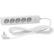 Schneider Electric Unica Extend Бел Удлинитель 5 розеток 2К+З, кабель 5м ST9455W