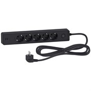 Schneider Electric Unica Extend Черный Удлинитель 5 розеток 2К+З, кабель 3м, 2 USB ST945U3B