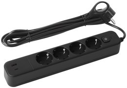 ЭРА Сетевой фильтр USF-4es-3m-2xUSBAC-B с базовой защитой с заземлением с выключателем 4 розетки+2xUSBA+C 3,1A 3м 10А Б0059574