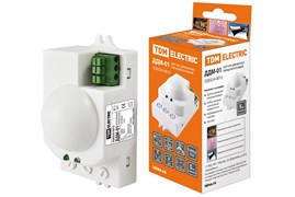 TDM Датчик движения микроволновый ДДМ-01 5,8ГГц 1200Вт, 10-720с, 1-8м, 3+Лк, 120(сбоку)+360(сверху)гр IP20 SQ0324-0015