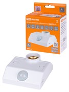 TDM Датчик движения настенный с патроном ДДСПт-01 60Вт, 10-300с, 6м, 3+Лк, 120(сбоку)+360(сверху)гр, IP20 SQ0324-0048